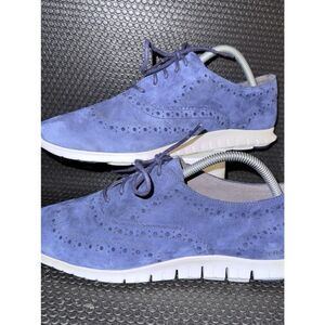 Cole Haan Zerogrand Suede Blue Wingtip Oxford Comfort Shoes Womens Size 11B